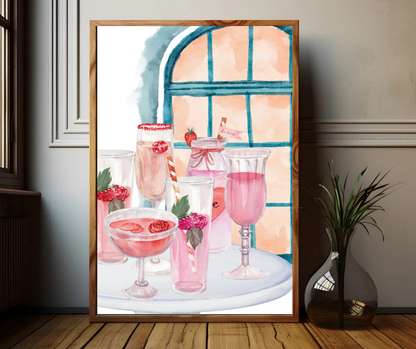 Cheers Art Print,< Classic Cocktail Wall Art – Printable Bar Decor for Home & Lounge,Cheers! Digital Wall Art – Stylish Bar & Restaurant Print